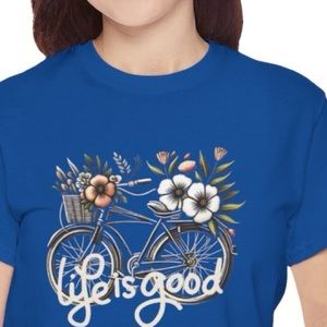 Bicycle T-shirt Royal Blue floral shirt or any pic any photo tee